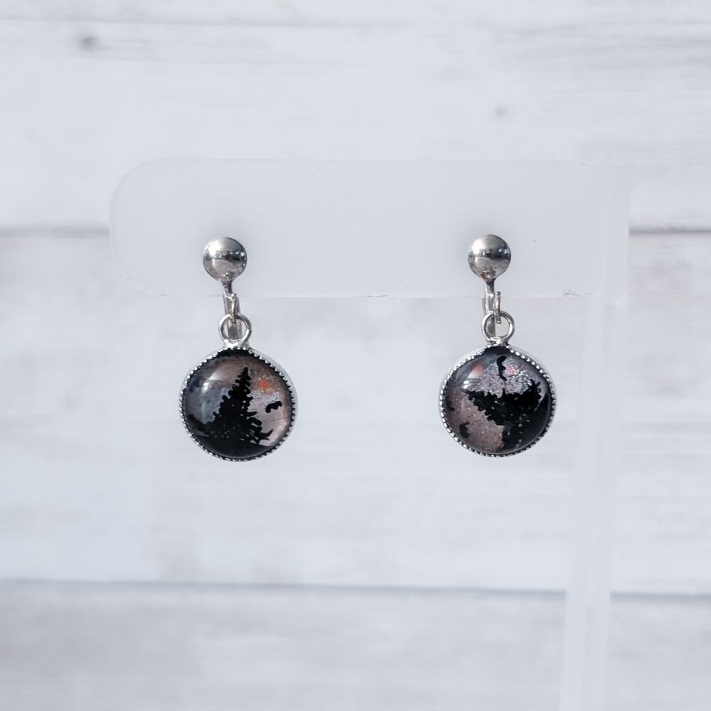 Vintage Screw On Earrings Tree Dangle - Condition Issues